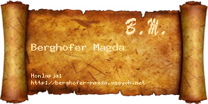 Berghofer Magda névjegykártya
